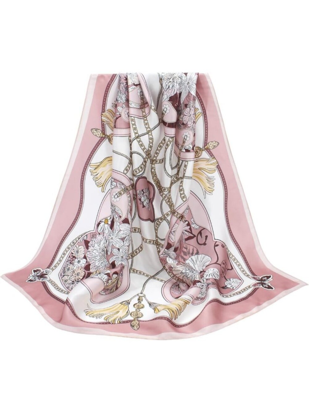 Luxurious 100% Mulberry Silk Scarf - 35" Square Hair Wrap - Perfect Gift